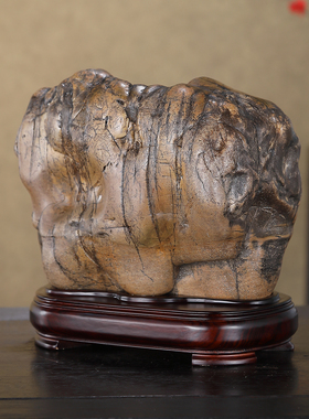 顶爷奇石原石靠山石装饰收藏摆件