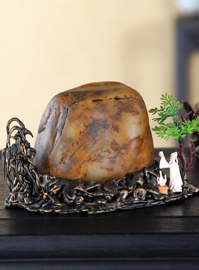 顶爷奇石原石靠山石装饰收藏摆件