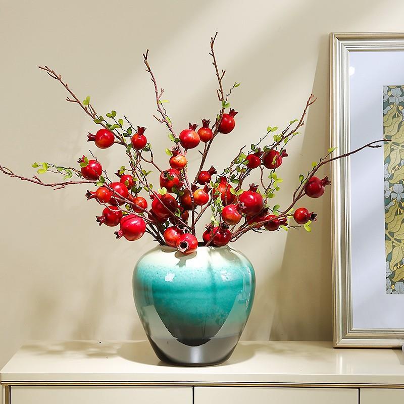 新中式陶瓷花瓶客厅插花入户玄关圆桌装饰摆件茶桌电视柜高档花艺 - 图2