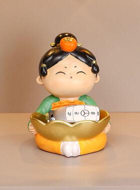 古风唐仕女入户玄关进门口鞋柜放钥匙收纳摆件客厅创意家居装饰品