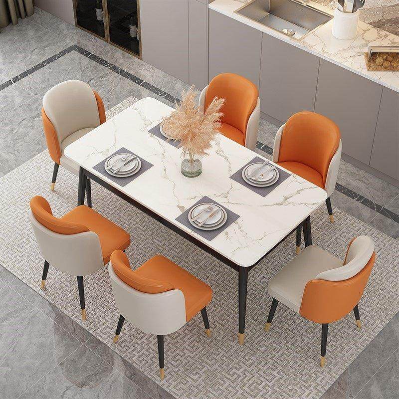 轻奢岩板餐桌现代简约小户型家用网红北欧大理石餐桌椅组合长方形,淘宝优惠券,粉丝福利购,淘宝优惠卷