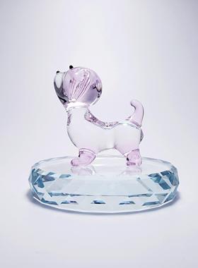 可爱小狗生日礼物水晶玻璃创意摆件十二生肖动物属相琉璃车载饰品