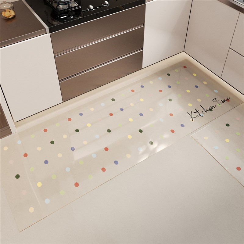 Kitchen floor mat, soft glass, transparent, waterproof, oil-proof, no-wash, wipeable floor mat, can be cut in P, easy to care for, door carpet