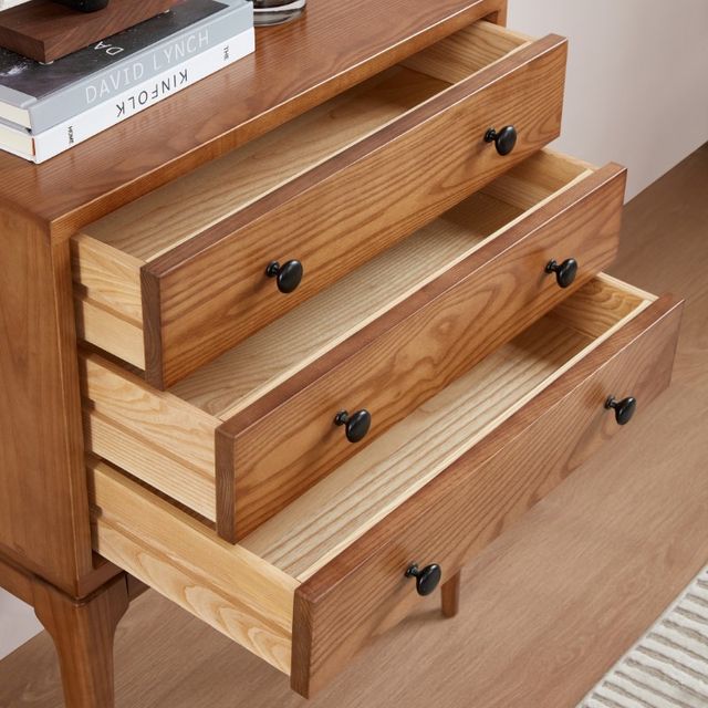 Full solid wood three chest of cabinets bedside table bedroom makeup storage storage drawer living room modern simple sofa side cabinet