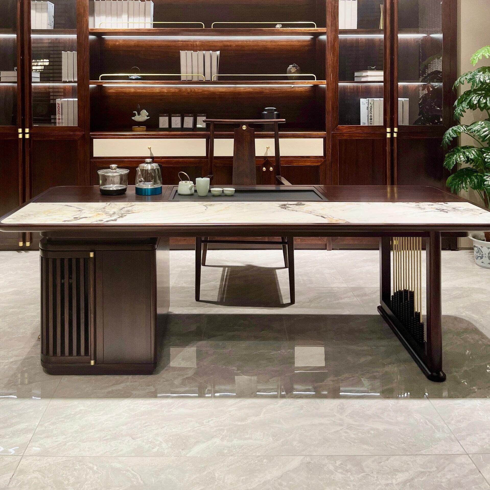 新中式实木茶桌椅组合客厅家用黑胡桃木泡茶桌办公室茶台茶几家具,淘宝优惠券,粉丝福利购,淘宝优惠卷