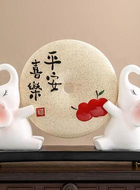 招财大象平安喜乐福摆件轻奢高档客厅柜子电视柜酒柜家居现代创意