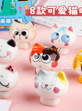 猫咪摆件迷你可爱桌面办公室书桌房间陶瓷饰品可爱系小摆件小礼物