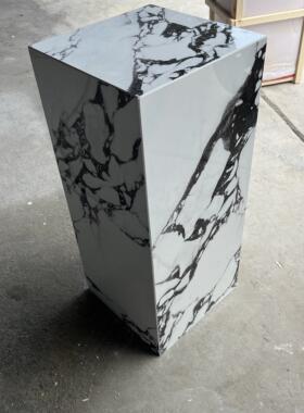 宝格丽黑白岩板石材雕塑底座酒店会所玄关样板间基座展示台摆台