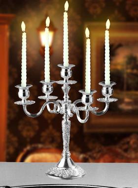 北欧复古怀旧三头五头合金烛台摆件创意生日晚会浪漫家居装饰礼品