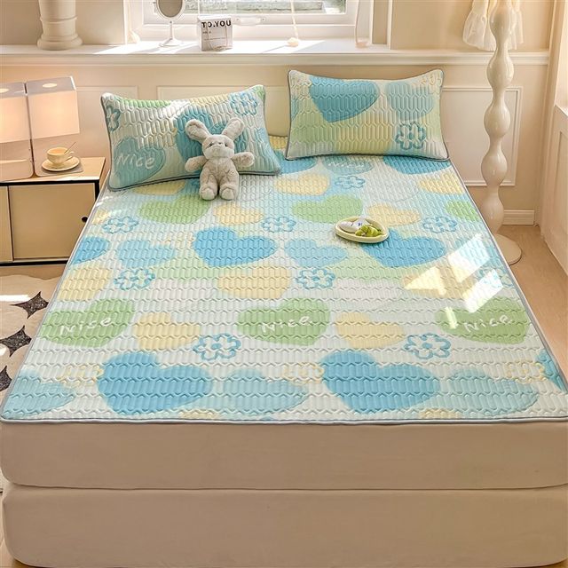 Thickened 0.5 summer hot latex bed sheets single piece cool mat summer dormitory children's single double bed three-piece set