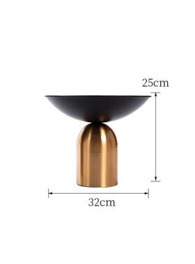轻奢极简新中式金属托盘果盘桌面摆设客厅茶几样板间售楼处装饰品