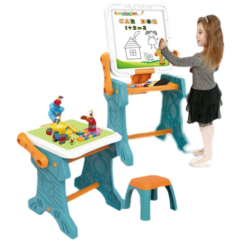 儿童画板可擦益智多功能积木桌宝宝画画神器支架式写字板轨道滚珠,淘宝优惠券,粉丝福利购,淘宝优惠卷