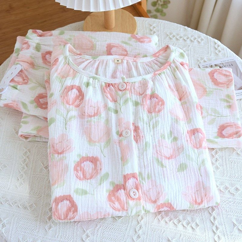 新款月子服玫瑰邹布孕妈妈可喂奶套装长袖长裤圆领开衫透气哺乳服,淘宝优惠券,粉丝福利购,淘宝优惠卷