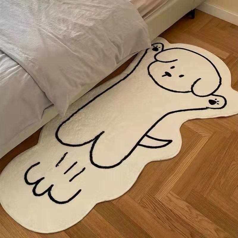 卡通可爱地毯卧室牀边垫可睡可坐猫咪牀下牀前地毯家用ins风地垫,淘宝优惠券,粉丝福利购,淘宝优惠卷