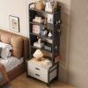 Iron art widened hole board bedroom bedside table above the heightened storage rack storage rack multi-layer bedside shelf bookshelf