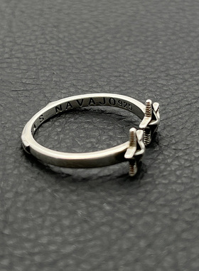 s925纯银克罗伈复古五角星开口戒指男女cody sanderson纳瓦霍指环