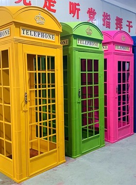 网红套装电话亭邮筒路牌指示牌景观双人长椅商场美陈酒吧道具包邮