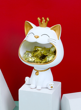 创意招财猫进门钥匙收纳摆件入户玄关鞋柜电视柜家居装饰乔迁礼物