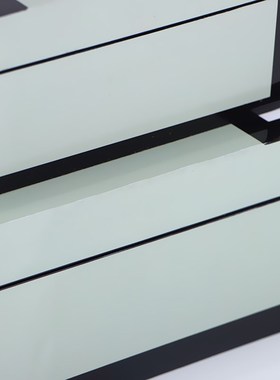 创意简约黑白绿拼色首饰盒收纳盒摆件轻奢展示柜装饰品卧室衣帽间