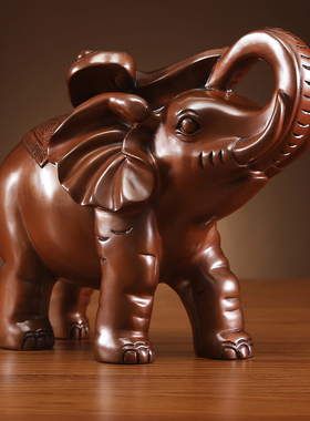 铜欣祥紫铜大象摆件客厅办公室家居装饰品吉祥摆设铜象工艺品摆件