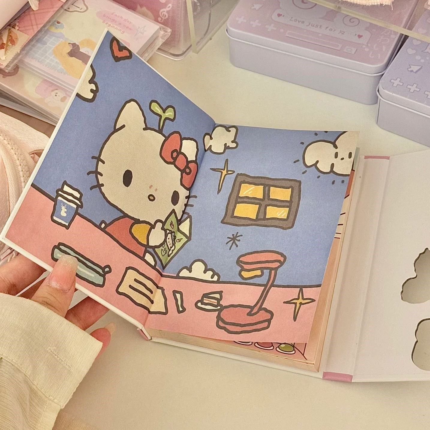 哈喽kitty笔记本本子A高颜值少女心可爱印花日记本加厚彩页手帐本,淘宝优惠券,粉丝福利购,淘宝优惠卷