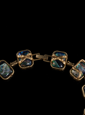 中古铜合金蝴蝶结长方项链