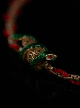 中古铜合金珐可爱卷卷蛇项链