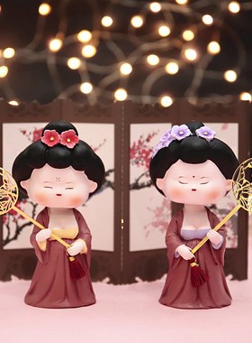 网红娘娘驾到新款唐朝仕女摆件复古风房间家具装饰品车载内饰礼品