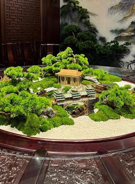 酒店餐桌摆件桌花中式圆形创意大圆桌中间转盘摆花桌芯装饰品摆设