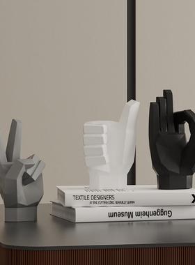 现代轻奢办公室书房高端摆件乔迁新居客厅背景墙博古架艺术装饰品