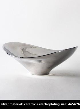 现代简约创意陶瓷工艺艺术水果盘饰品样板间客厅餐厅软装饰