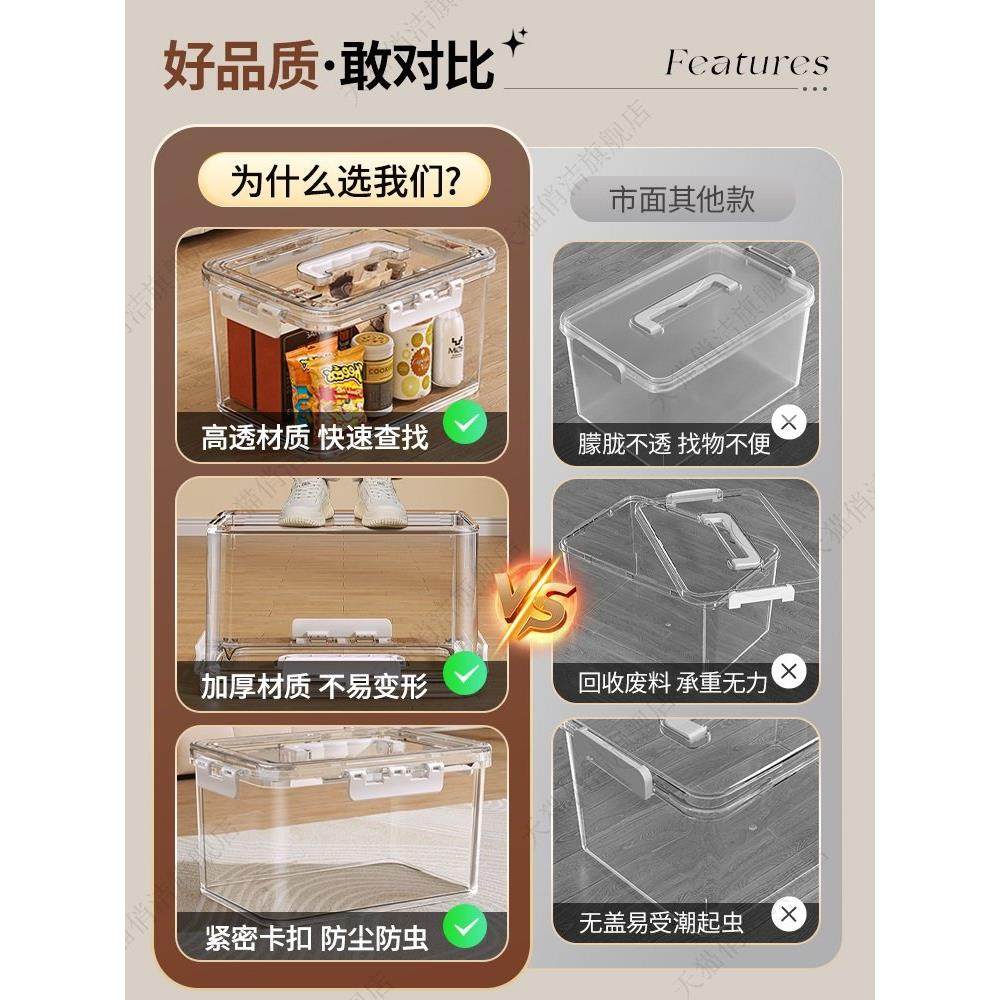 2025新款收纳箱特大号超大容量加厚手提透明衣服整理箱大容量加厚,淘宝优惠券,粉丝福利购,淘宝优惠卷