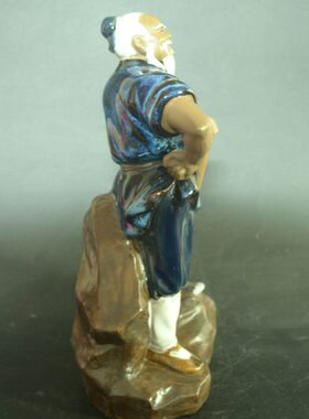 石湾公仔陶瓷老愚公移山摆件家居饰品书房电视柜玄关老农民摆设