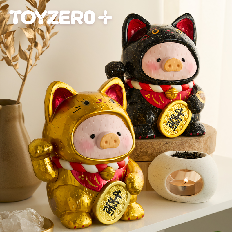 零加TOYZERO罐头猪LuLu 18cm仿木雕招财Lu潮玩手办摆件新年礼物,淘宝优惠券,粉丝福利购,淘宝优惠卷