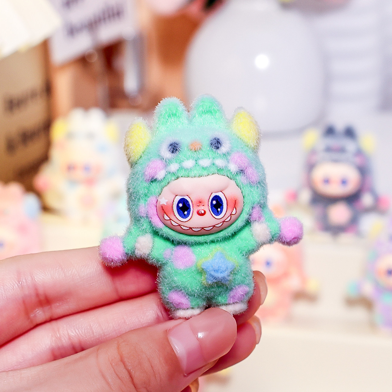 新款植绒波点怪兽萌粒公仔直播盲袋车载迷你桌面小摆件批发 - 图2
