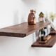 Woodworking workshop solid wood one-line shelf hanging on the wall s storage rack for living room bedroom bedside storage wood board book