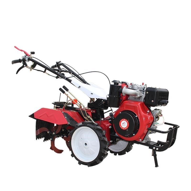 Diesel gasoline four-wheel drive small micro-tiller orchard field head rotary tiller self-propelled small four-wheel drive micro-tiller