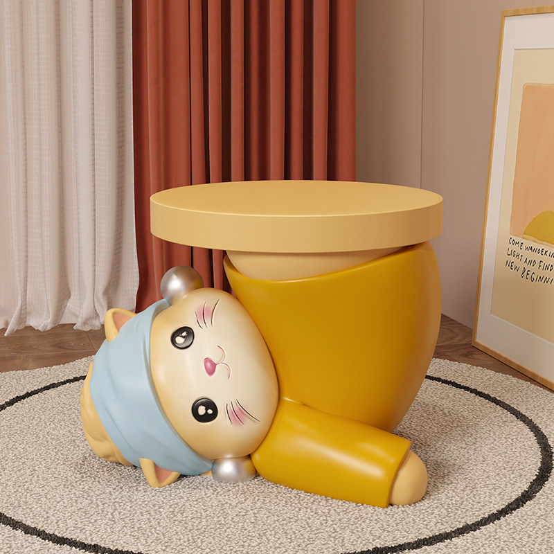可爱珍珠猫凳子沙发旁落地摆件换鞋凳家用客厅卧室客厅家居装饰品,淘宝优惠券,粉丝福利购,淘宝优惠卷