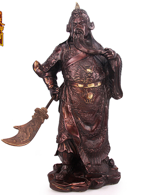 纯铜武财神关公关羽神像财神爷佛像摆件客厅店铺供奉招财家居饰品