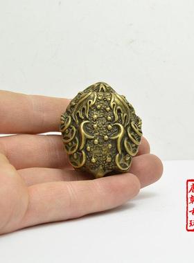铜器金蟾蜍镂空响铃金蟾纯铜小摆件文玩收藏品茶宠茶虫招财把玩器