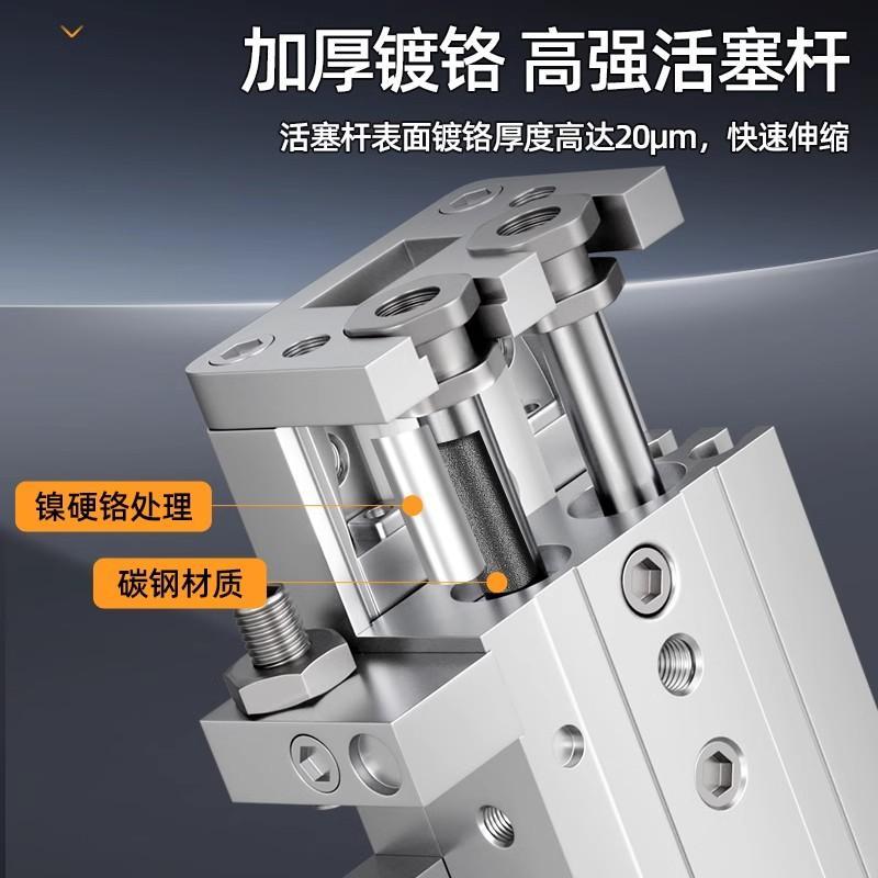 气动滑台气缸MXS6/8/12/16/20/25-10/50/100/150带磁滑台导轨气缸 - 图1