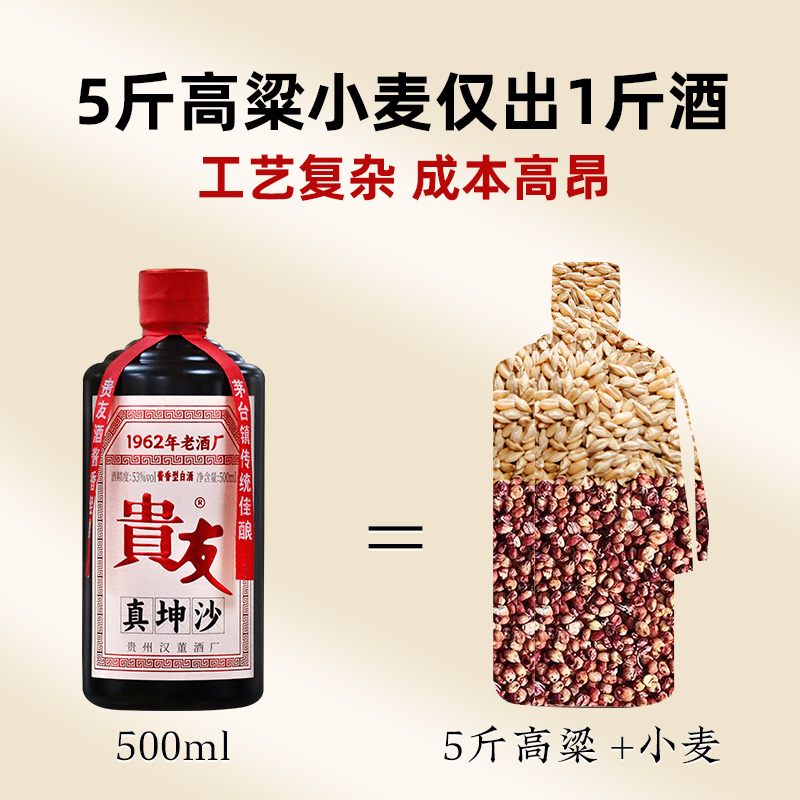 贵友真坤沙  贵州53度酱香型白酒纯粮食酒老酒送礼自饮皆宜