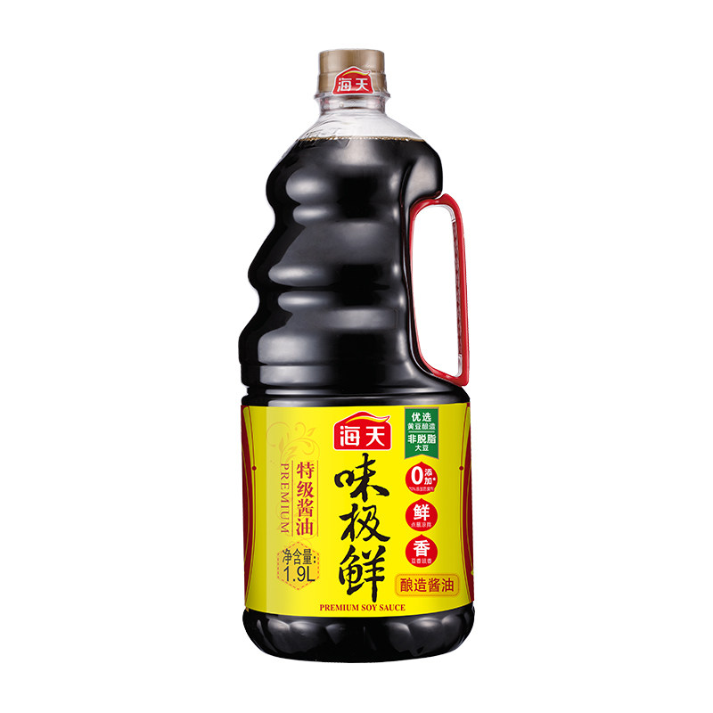 海天味极鲜1.9L大瓶特级生抽酱油黄豆酿造酱油煲仔饭汁炒菜凉拌