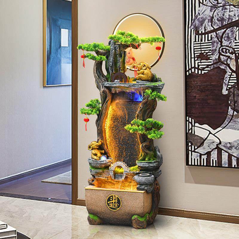 山水摆件循环水客厅落地屏风水幕墙招财风水轮假山流水景开 业装,淘宝优惠券,粉丝福利购,淘宝优惠卷