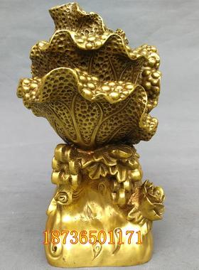 纯铜白菜财富高升如意聚宝盆招财纳福葫芦百财家居客厅送礼铜摆件
