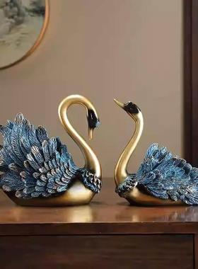 现代轻奢天鹅摆件家居饰品客厅电视柜工艺礼品摆饰摆设玄关酒柜装
