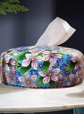 中外珐琅美术馆景泰蓝纸巾盒花瓶家居办公室摆件商务送礼节日礼物