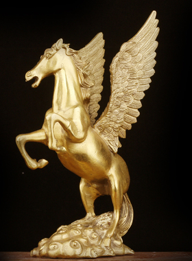 黄铜飞马 大号龙马 龙摆件 中式桌面水马客厅办公室装饰品