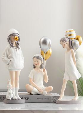 北欧简约白色气球女孩少女心房间装饰品摆件家居饰品可爱生日礼物