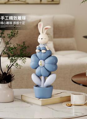 可爱的兔子创意装饰品家居配件电视柜酒柜入口桌子装饰治愈生日礼